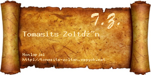 Tomasits Zoltán névjegykártya