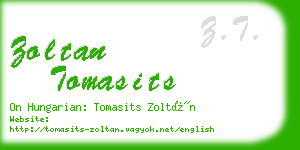 zoltan tomasits business card